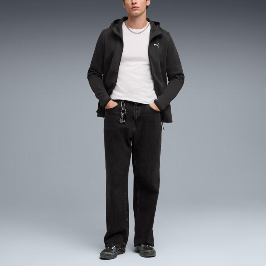 Puma Knitted Solid Color Hooded Sports Casual Long Sleeve Jacket Men jackets 694196-01