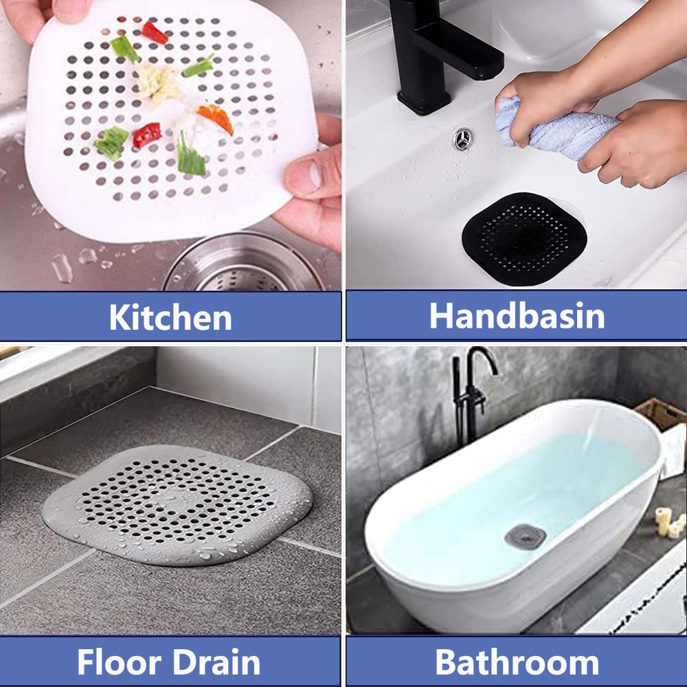 Sewer with Suction Cup, Floor Drain Mat, Kitchen, Bathroom, Anti Clogging Hair Filter