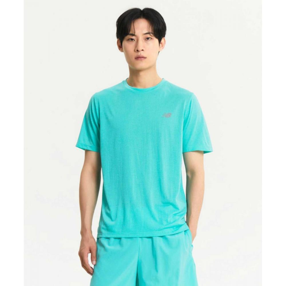 

NEW BALANCE NBNEE4P051 МУЖСКАЯ футболка для легкой атлетики с короткими рукавами, ЗЕЛЕНАЯ