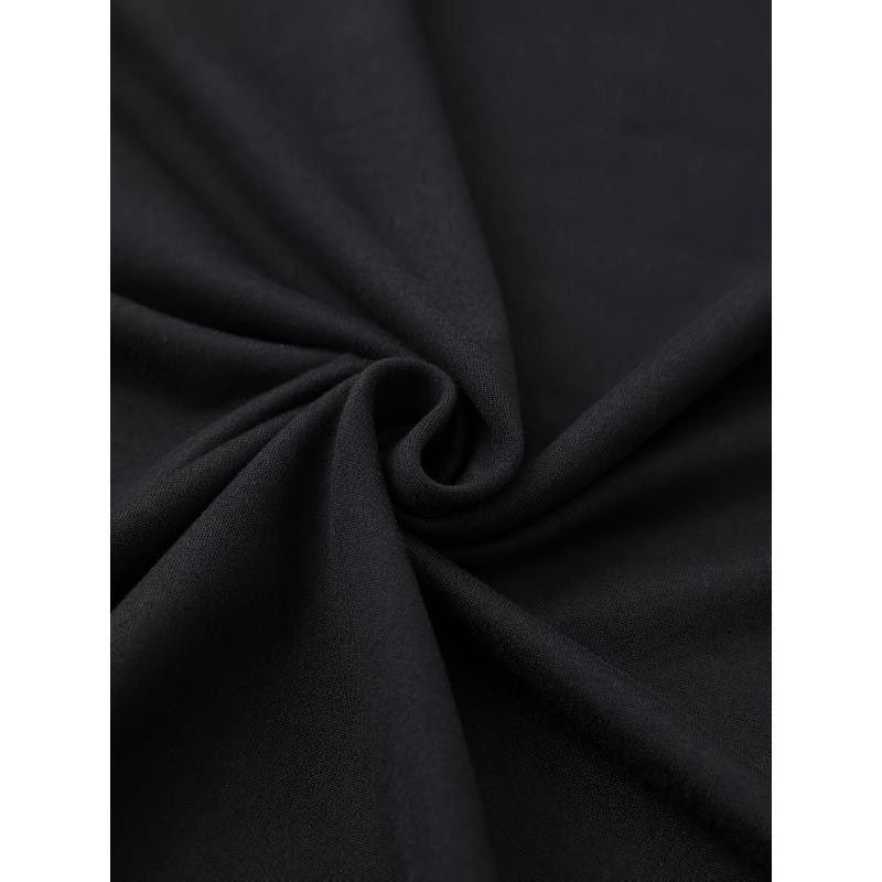 European Size [Letter Slogan T-Shirt] Letter Slogan Graphic T-Shirt - Casual Round Neck Short Sleeve, Machine Washable