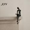Thinker Figurine Abstract Art Statue, 3D Printed Reading Figurine, Modern Bookshelf High-end Texture Sculpture for Living Room, Office, Shelves,