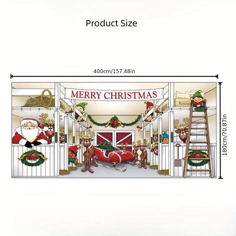 for Garage Door Decoration Background Fabric Christmas Day Party Banner Arrangement Matching Supplies