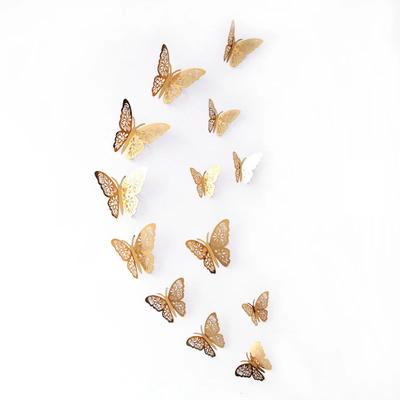 12 pezzi/set adesivi murali 3D farfalla cava per camerette per bambini decorazione murale fai da te Mariposas adesivi per frigorifero decorazione della stanza