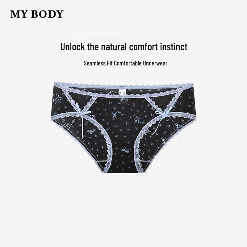 

Женские трусы-слипы с низкой посадкой, кружевные с принтом mybody L