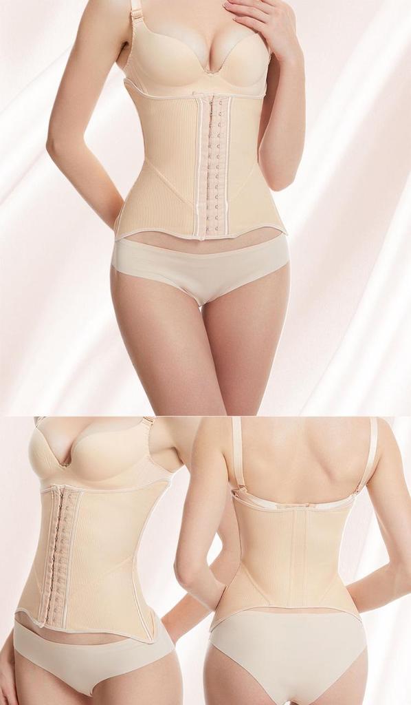 Luxurious Hourglass Waist Cincher: Abdominal Binder with Breast Support, 10 Steel Bones, 4 Rows, 13 Hooks for Postpartum Body Shaping.