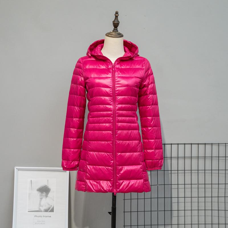 Giacche Piumino da Donna Giacca in Piuma d'Anatra Autunno Inverno Calda Portatile con Cappuccio Giubbotto Antivento Parka