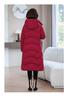Women's XL-7X Down Cotton Long Jacket - Over-the-Knee Slimming Outerwear for Middle-Aged and Elderly