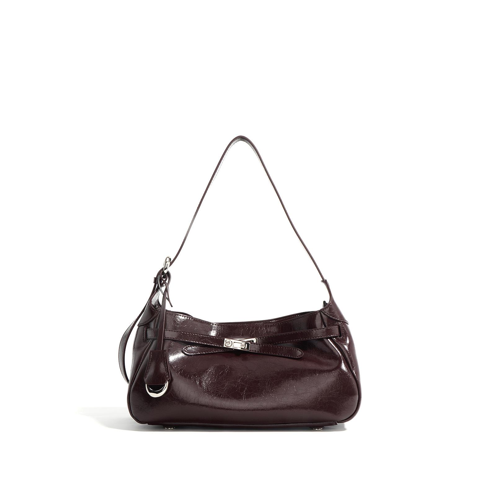 

2025 Niche New High-end Leather Bag Women s Bag Fashion Trend Dumpling Handbag Shoulder Cross Shoulder Women s Bag 30x11x14cm