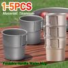 1-5pcs Titanium Coffee Cup Outdoor Camping Water Mug Ultralight Lightweight Portable with Folding Handle Tea Water Mug Tableware