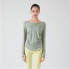 Yuoku Yoga Long Fitness Shirt with Thumb for Yoga and Fitness Women's Top, Sleeve, Holes, Moisture-Wicking, Quick-Drying, Stretch, Lightweight,