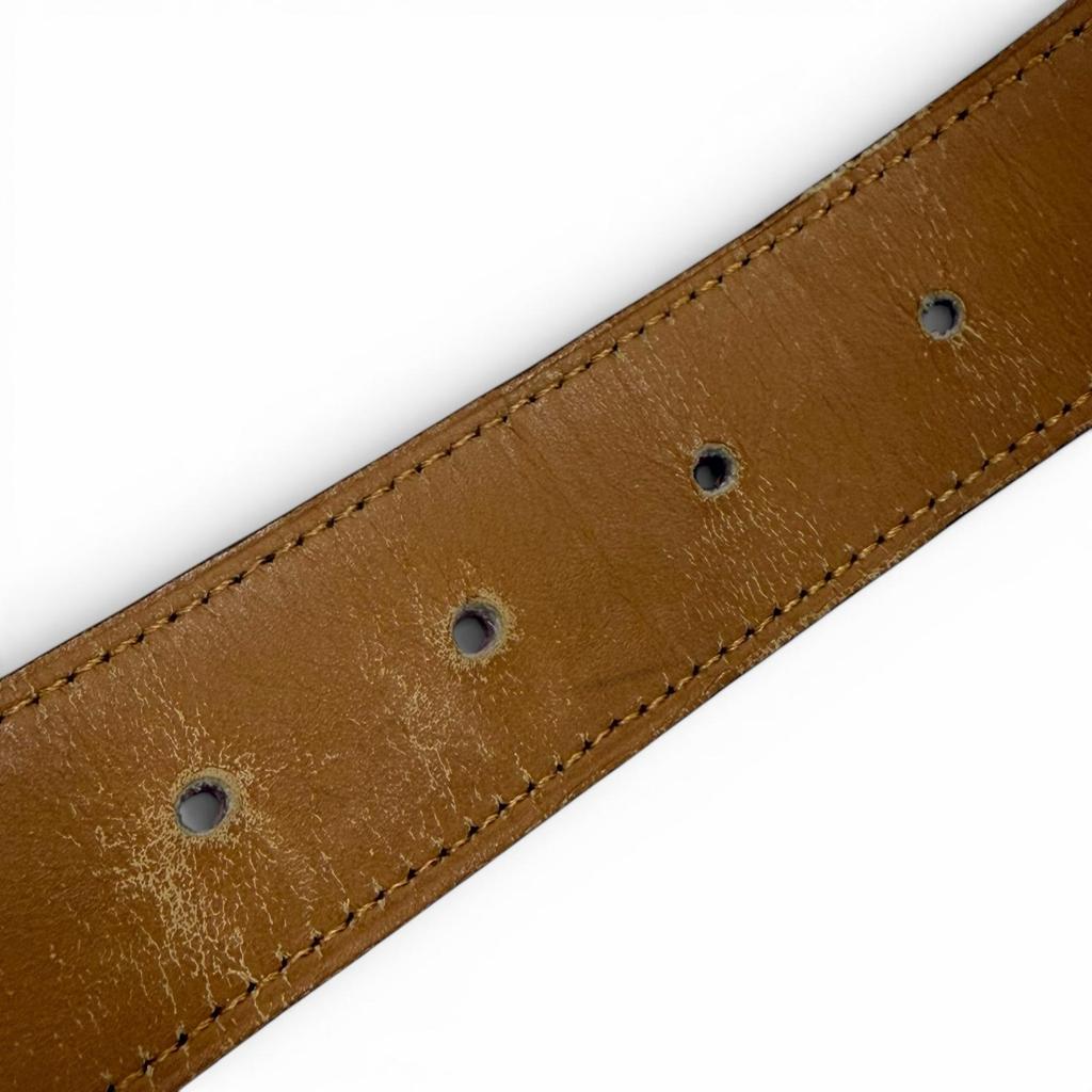 Very Good HERMES belt Polosus Dark brown Crocodile mens Used