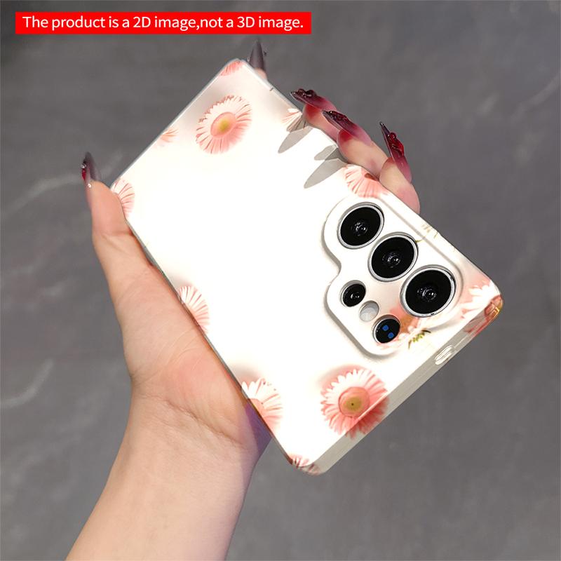 2DFlat Samsung phone case Pink Daisy Floral Design Applicable to Galaxy S23 S24 S25ULTRA S26 A12 A14 A15 A16 A54 A55
