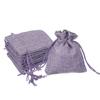 2.7x3.5 Inch Burlap Bags with Drawstring, 50 Pcs Linen Favor Gift Bags Reusable Jewelry Pouch Sacks for Party Christmas Festival, Purple