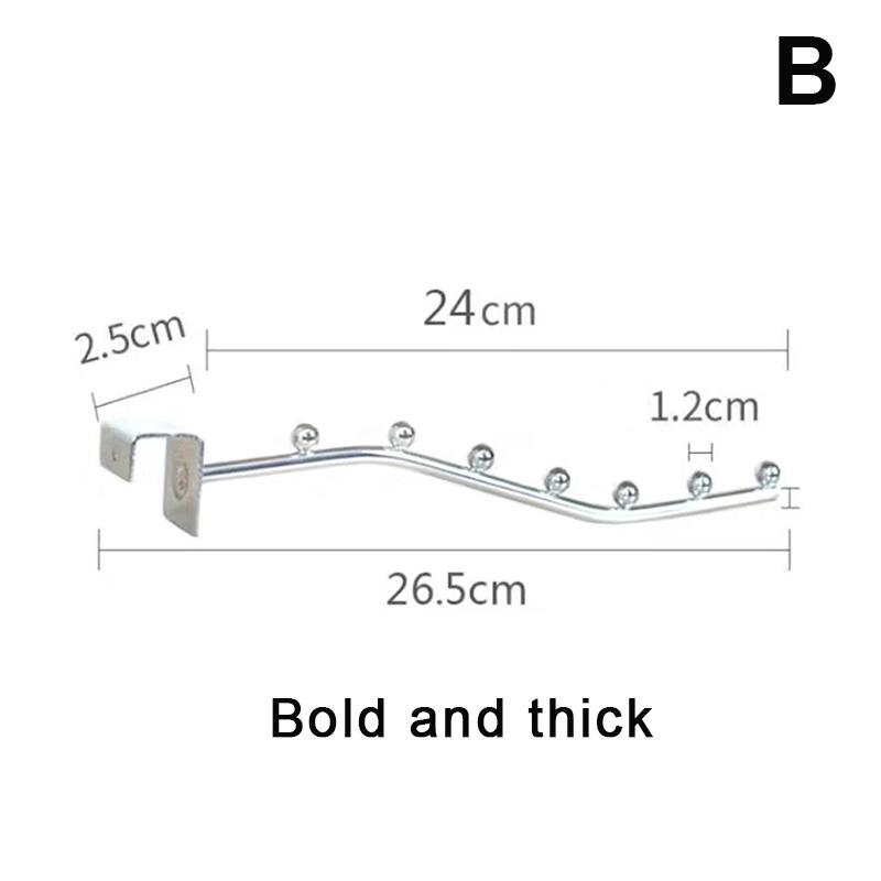 

Supermarket Clothing Store Stainless Steel Card Square Tube Hook Dormitory Home Balcony Clothes Hook Beaded Shelf Hook