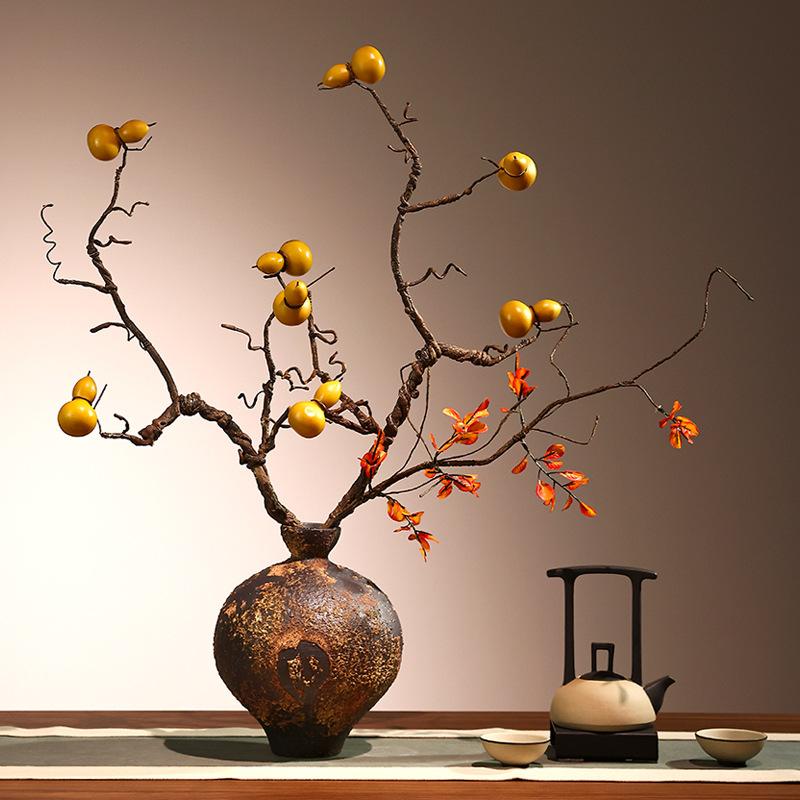 Ceramic Vase Chinese-style Retro Iridescent Porcelain Jars Flower Vase Ceramic Handicrafts Terrarium Home Decoration Accessories