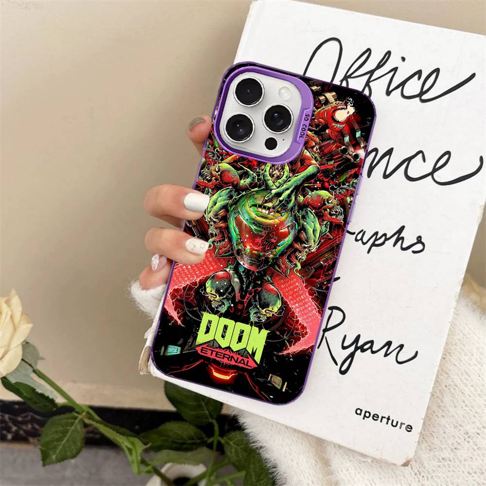 Cool Game H-DOOM Eternal-S Phone Case Color Silver Shell For lPhone 17 16 16e 15 14 13 12 11 Pro Max Plus