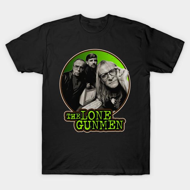 

Men Black Print T-shirt The Lone Gunmen No-Cut Transfer Paper Print Cotton Tshirt 4XL чорний