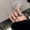 Punk Irregular Rings With Opal Aesthetic Egirl Hollow Vintage Stone Rings For Women Y2k Open Ring Trendy Jewelry