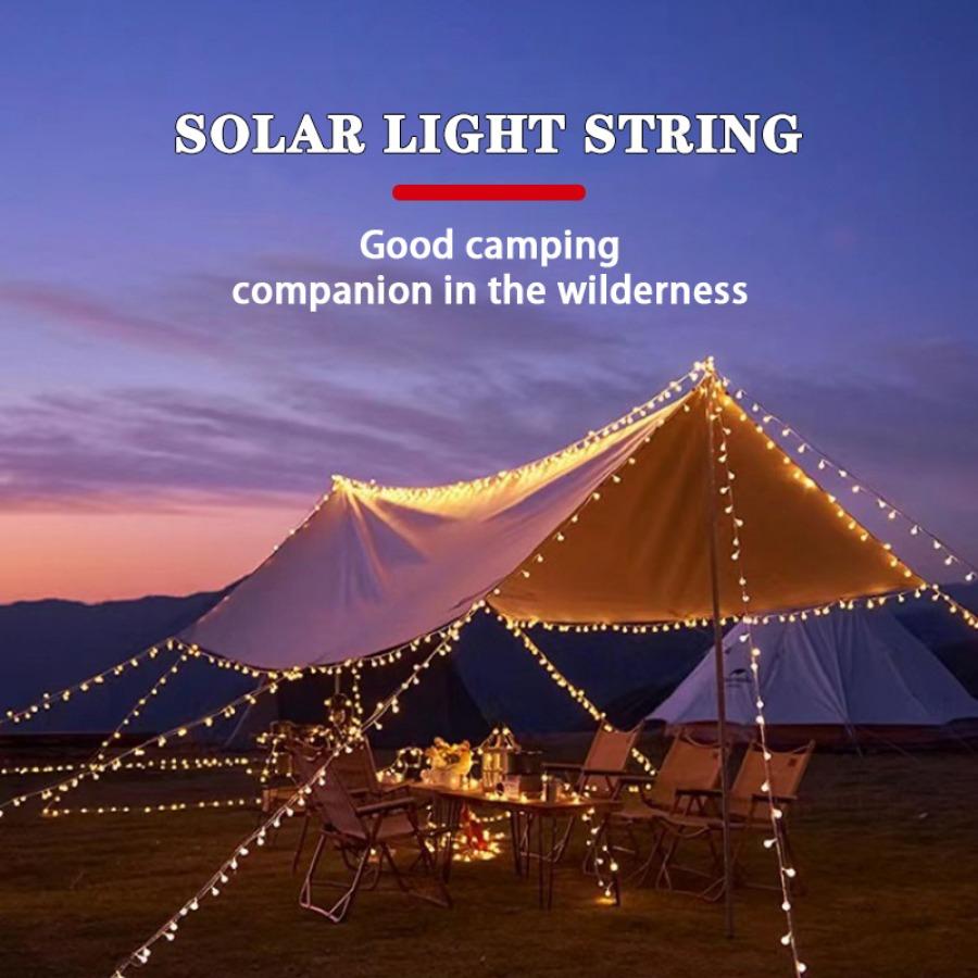 5-32M Outdoor LED Solar Light String 8-mode Crystal Ball Waterproof Courtyard Light Camping Garden Party Festival Decoration