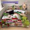 3Pcs Christmas Grinch Whoville Decorations Bedding Set Quilt Cover Pillowcase Home Christmas Xmas Halloween Gift 1 Duvet Cover 2 Pillowcase S921650