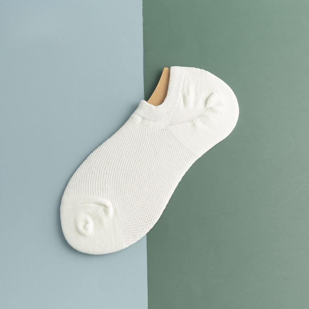 Men's Spring and Summer Thin Pure Color Sports Breathable Mesh Can Not Fall Off with The Boat Socks