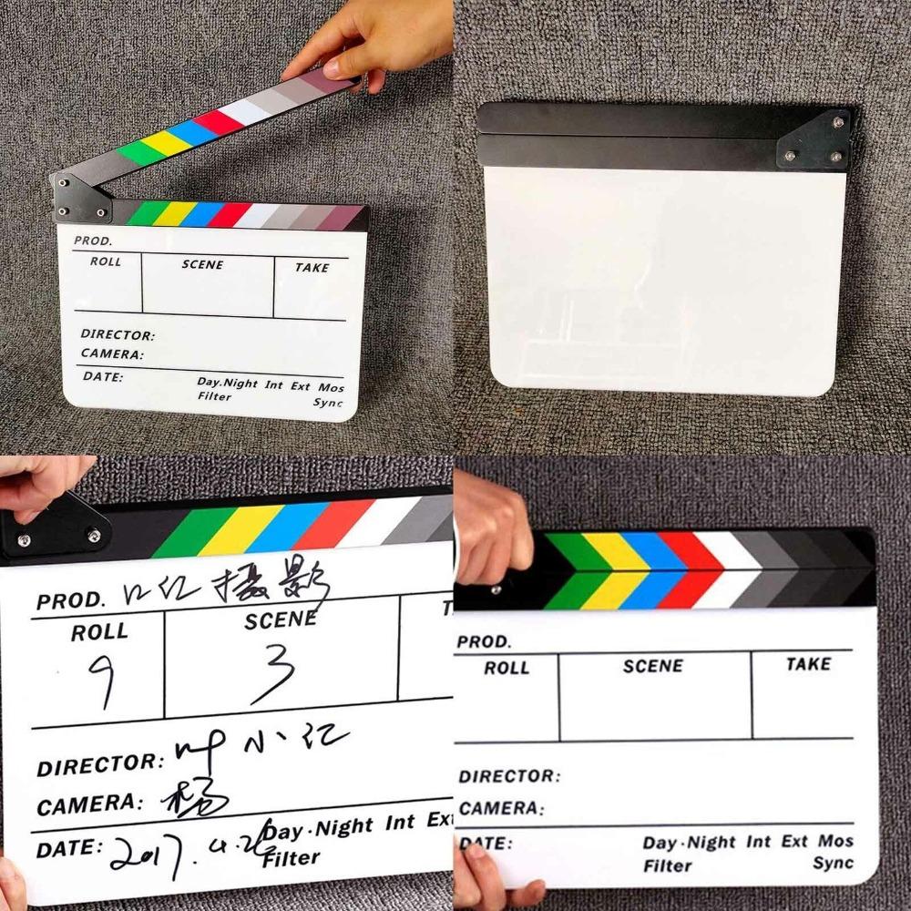 Colorful Clapperboard Large Panel Photography Prop Film Clap Slate Prop Decoration Director Film Clapboard Video Scene TV Movie