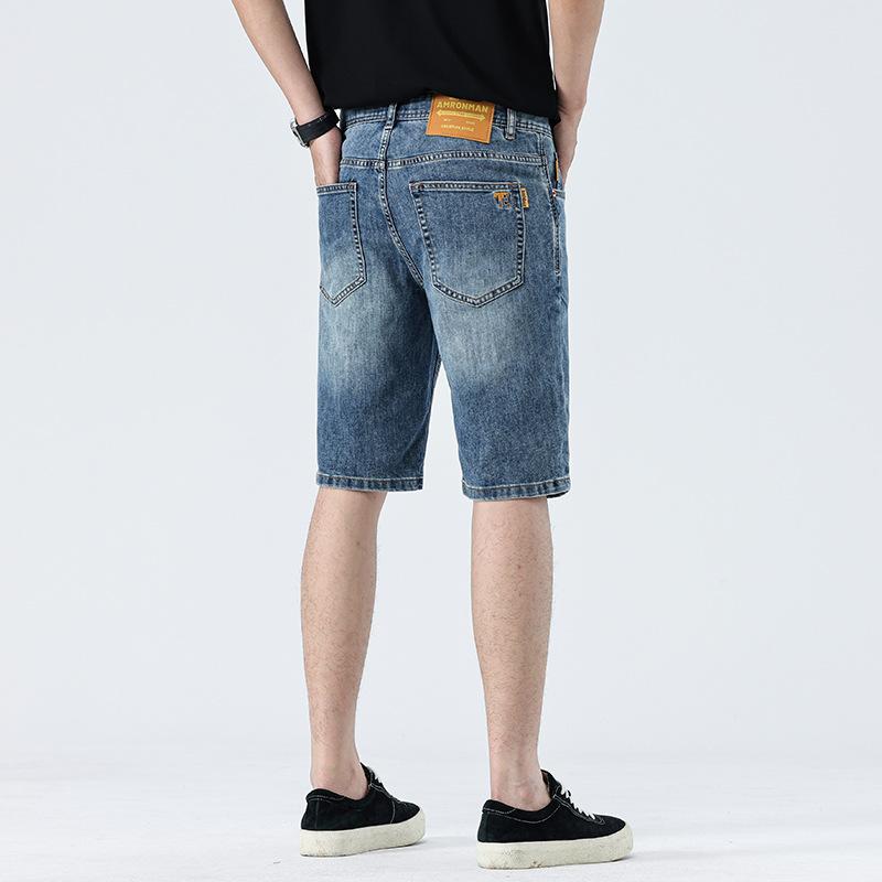 New Style of Denim Shorts Men's Summer Thin 5-point Pants Mid-sized Trousers Casual 5-point Pants