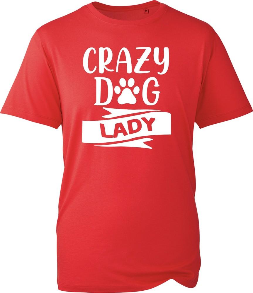 New Unisexs Tshirt Cotton Crazy Dog Lady Funny Slogan Tee Graphic Print Gift Top S