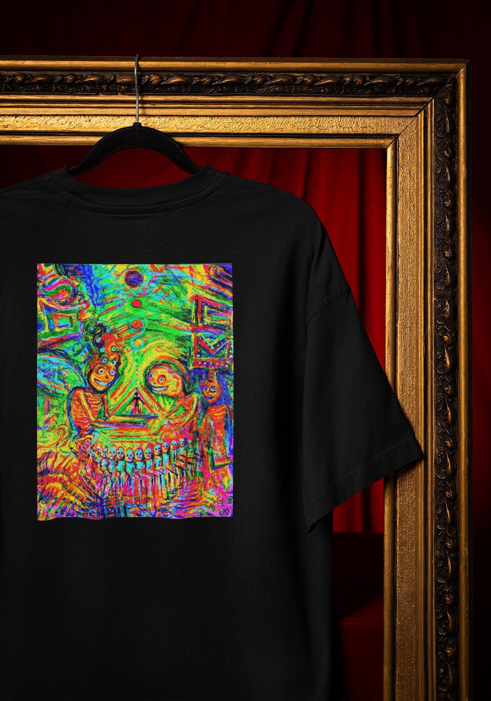Neon Skull Graphic T-Shirt - Psychedelic Surreal Horror Design Comfort Colors® 3XL