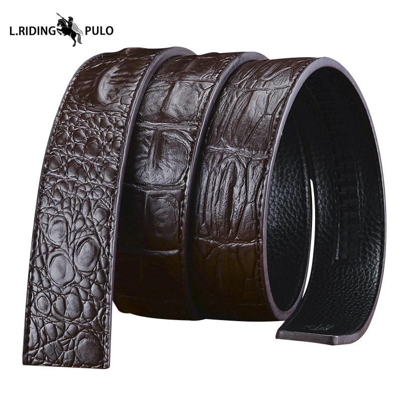 Krokodýlí vzor Tělo pásku Automatická přezka Pásek Pravá kůže Pánský pásek