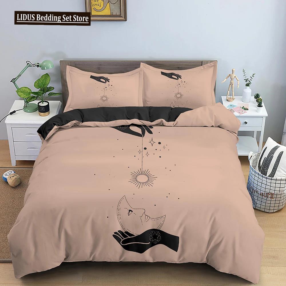 Sun And Moon Duvet Cover Set Exotic Mandala Divination Theme Queen King Size Quilt Cover 2/3Pcs Soft Polyester Comforter Cover