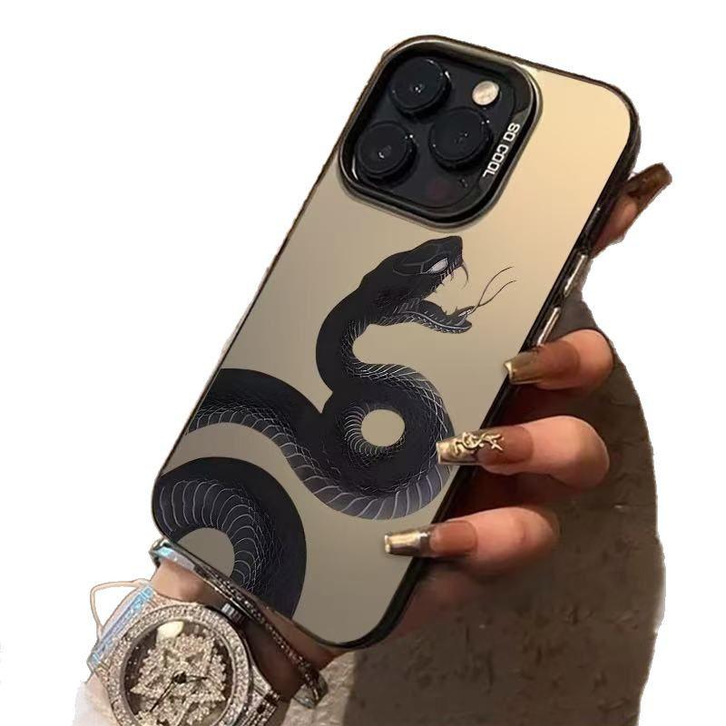 Cross Black Snake iPhone Case for iPhone 16 Pro, 15/14/13, 12, 11, and Xs Max/Plus, Advanced Laser Design
