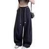 American Style Drawstring Wide Leg Sweatpants - Spring/Summer 2026 Dopamine Drapey Elastic Waist Casual Pants