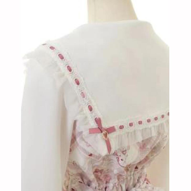 Wiosenna Sukienka Kawaii Lolita Damska Drukowana Kokarda Japońska Krótka Sukienka Imprezowa Sukienki z Wzorem Vintage