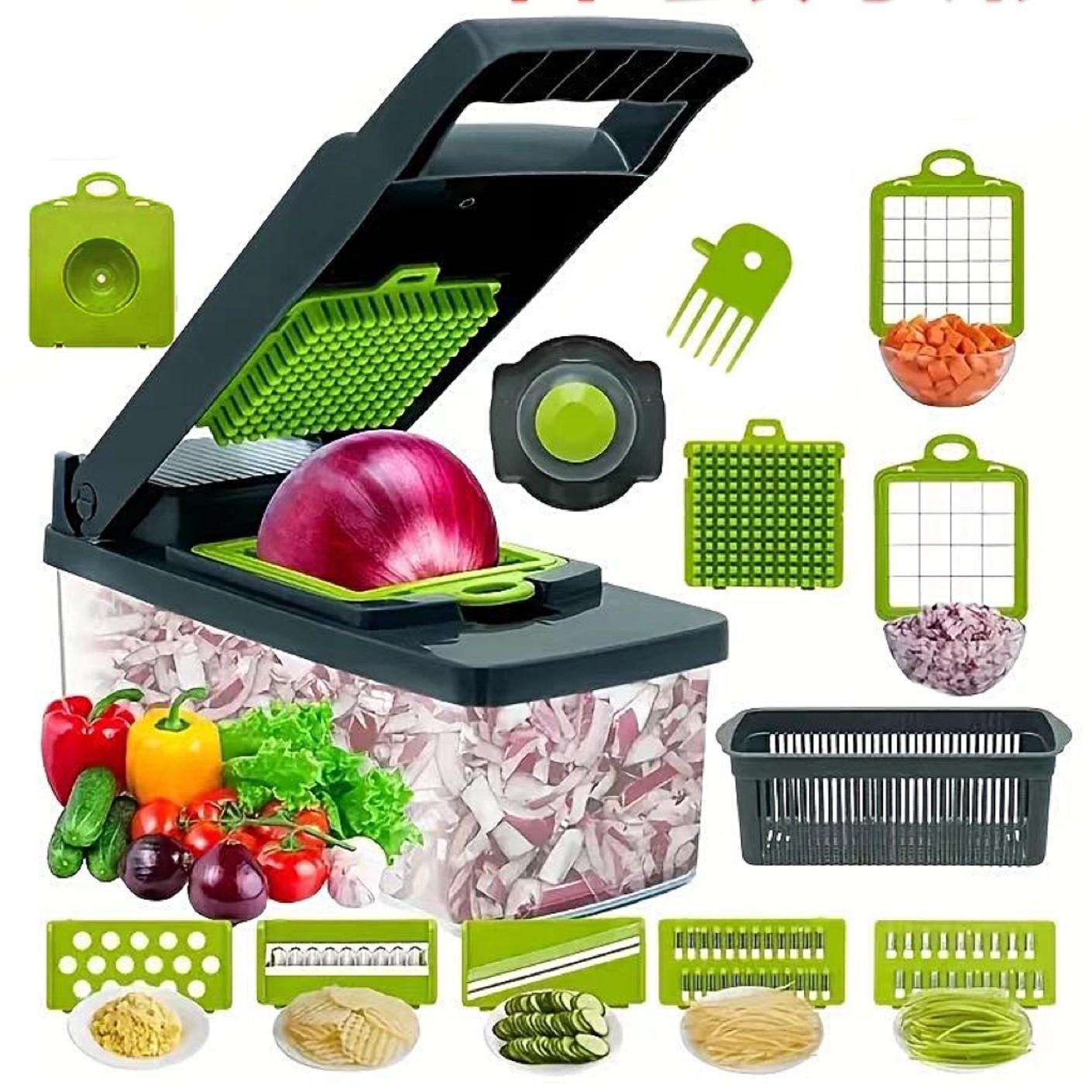 

14/16 in 1 Multifunctional Vegetable Chopper Handle Grate Food Chopper Kitchen Vegetable Slicer Dicer Cut Potato Shredder