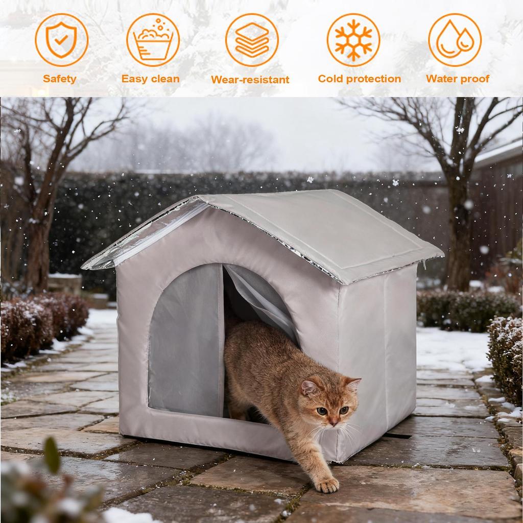 Outdoor Cat House Warm Weatherproof With Screen Outdoor Cat Shelter Kitten Bed For Kitten Puppy Dogs Pet Animal Indoor Garden