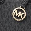 Michael Kors Mk Mercer Klassisches Logo Anhänger Gold Label Kieselsteinleder Tragetasche Damen Tote Schwarz 35T1GM9C0I-BLACK