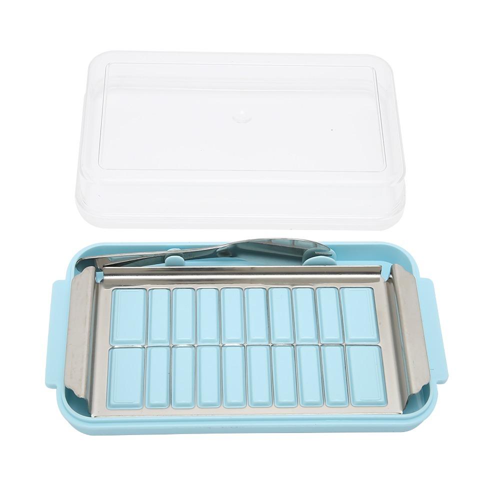 2 in 1 Design Butter Slicer Cutter Stainless Steel Butter Dispenser Slicer Kitchen Countertop синий