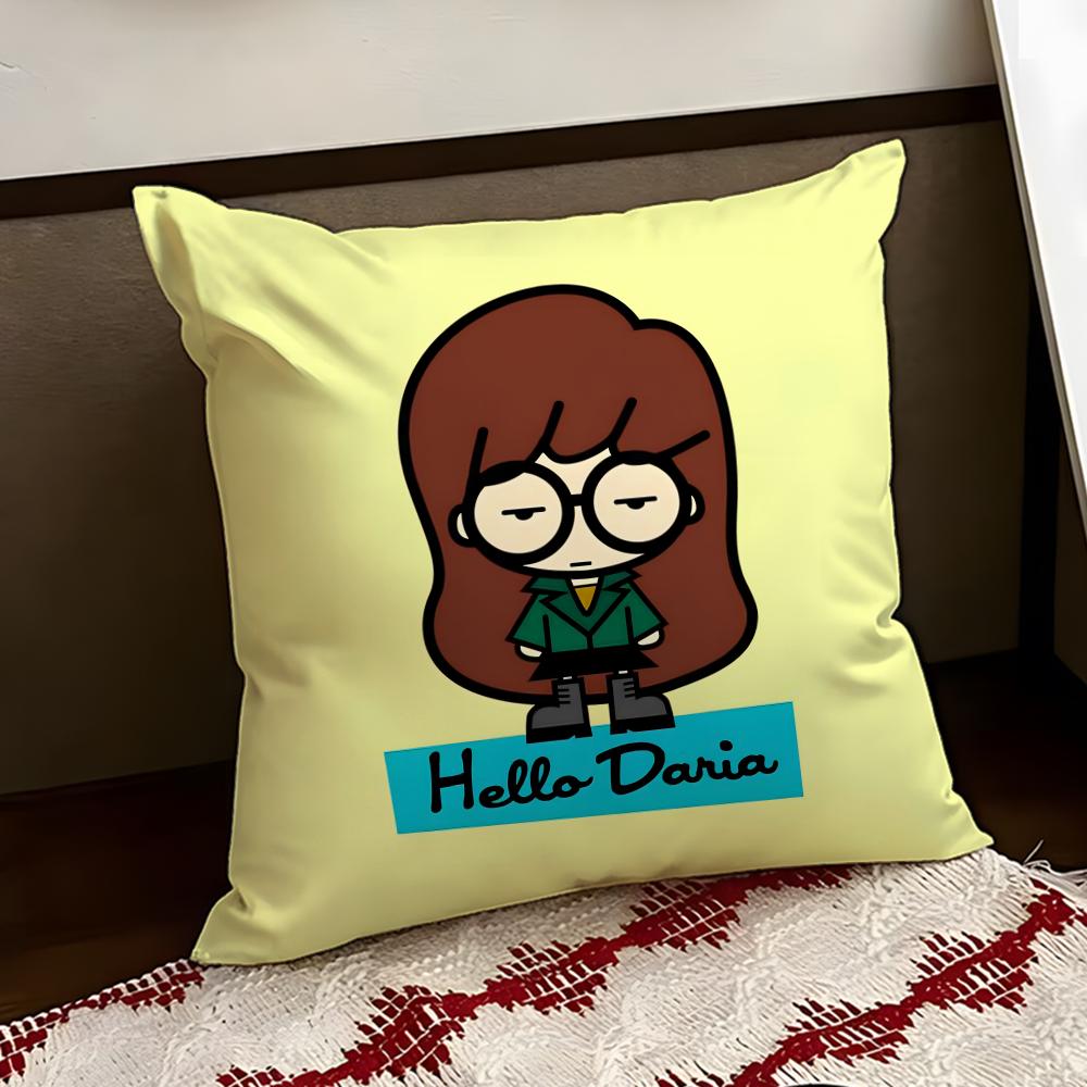 Cartoon DDaria Cushion Cover Reversible Soft Durable Pillow Cover Home Car MultiScene Use for Daily Comfort