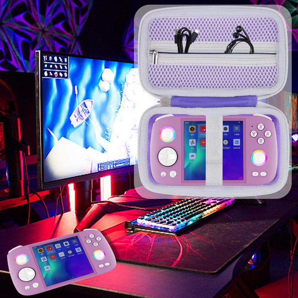 Khanka Storage Case for Anbernic RG Cube and Unisoc T820 Handheld Game Consoles, Papple (Case Only)