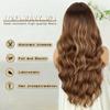MERISIHAIR Long Wave Synthetic Wigs Wavy Wig With Bangs Chocolate Brown Hair For Women Wig Heat Resistant Daily Use