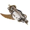 Metallic Wing Gear Key Brooch Hair Clip Halloween Girl Hair Bangs Hold Clip