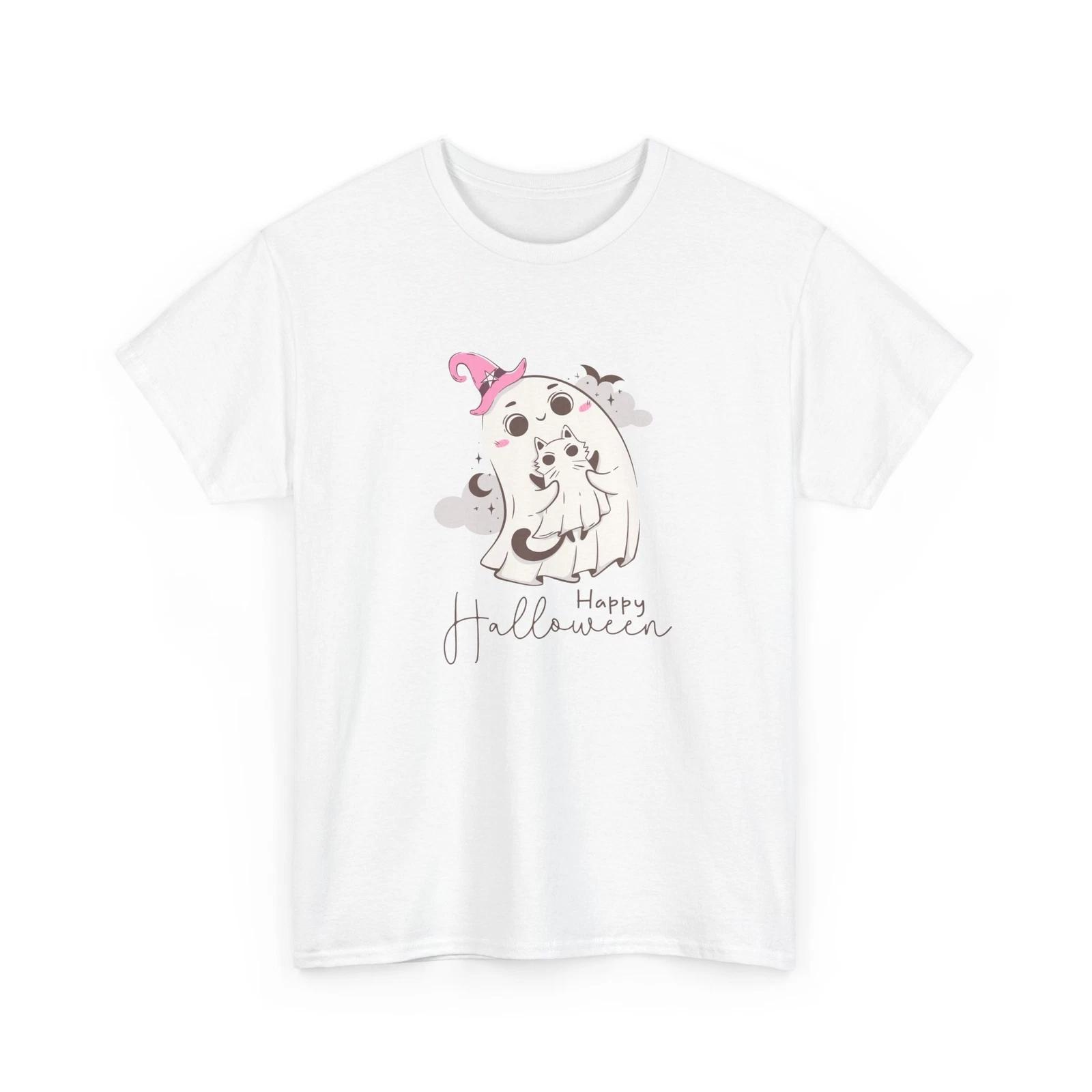 Ghost Story T-Shirt | Spooky Paranormal Tee | Cute Ghost Cat Graphic Shirt L