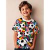 Mode Vêtements pour Enfants Col Rond Manches Courtes Impression Couleur 3D Décontracté T-shirt Décontracté à Manches Courtes et Col Rond