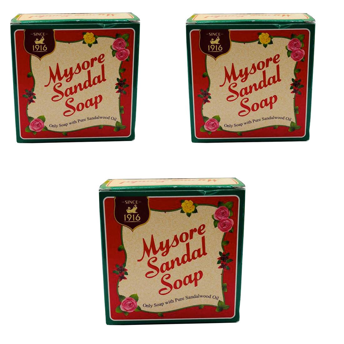 Mysore Sandal Soap 450 gm Herbal Natural Sandalwood oil Since 1961 150g X 3 Pack JL186737436076