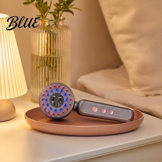 Relaxing Scalp Massage Tool Hair Growth Comb Electric Massager with 650nm Red & Silicone Comb 415nm Blue Light Essence Dispenser for Thinning
