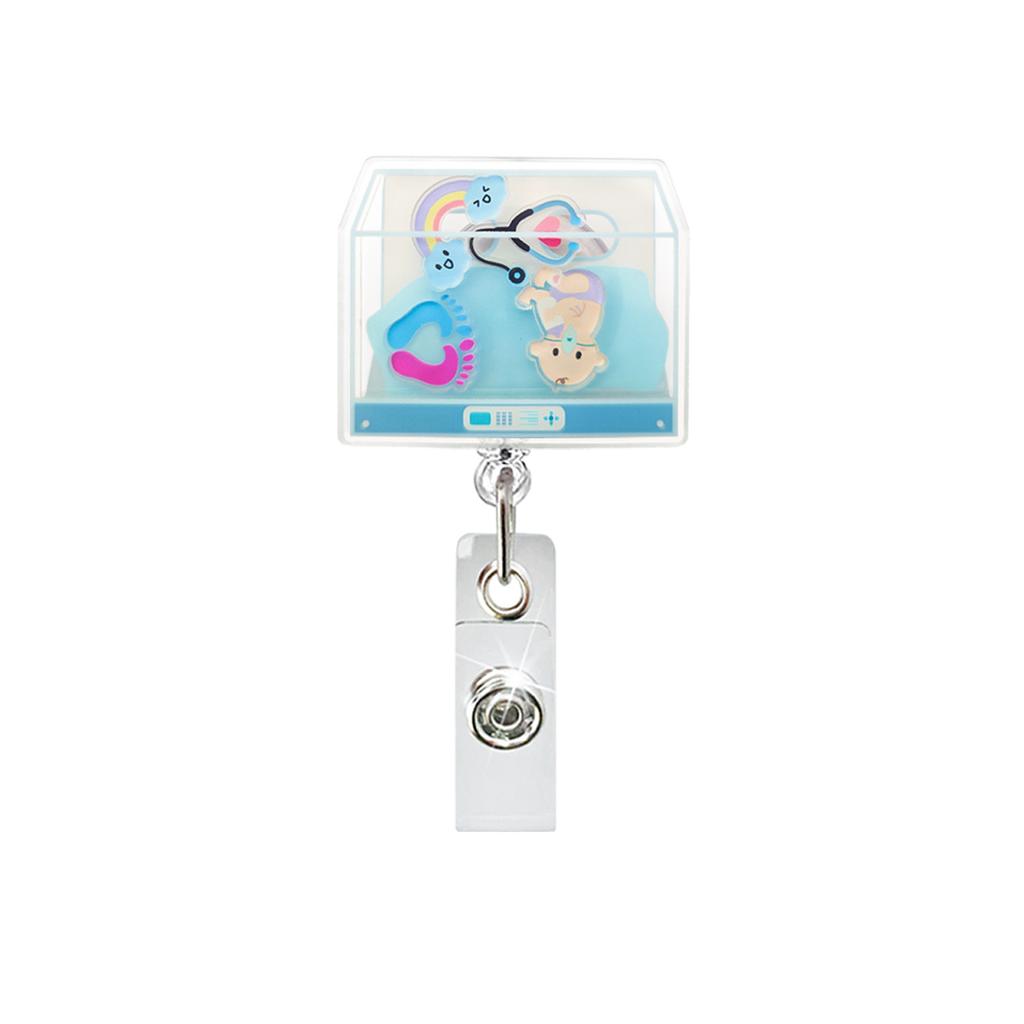 Nurse Id Holder Compact Retractable Badge Clip Id Card Holder Stylish Acrylic Badge Holder For Exhibitions Schools Office