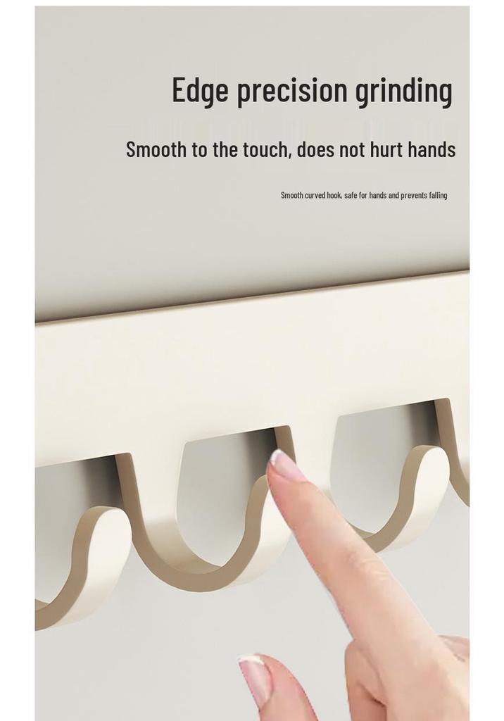 High-Grade No-Drill Adhesive Solid Wood Door Hook Rack for Bathroom and Entryway