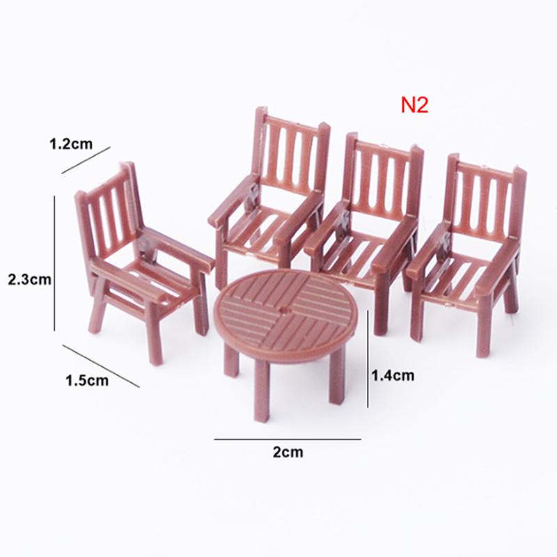 1 Set Of Mini Simulation Table And Chair Model Scene Toy Furniture Accessories