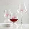 Glass Cup with Pink Heart Glass Cup Wings Wine Glasses Angel Glasses Heat-resistant Dessert Ice Cream Bowl Cocktail Goblet Gift